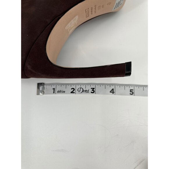 Schutz Maryana Sculpt Knee High Boots Sz 8.5B Dark Chocolate Pointed Toe Leather - Picture 9 of 16